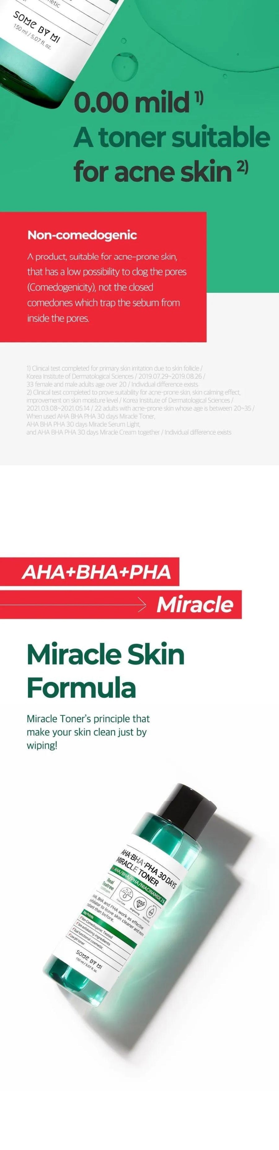 تونر ميراكل لعلاج حب الشباب خلال 30 يوماً من سوم باي مي – 150 مل