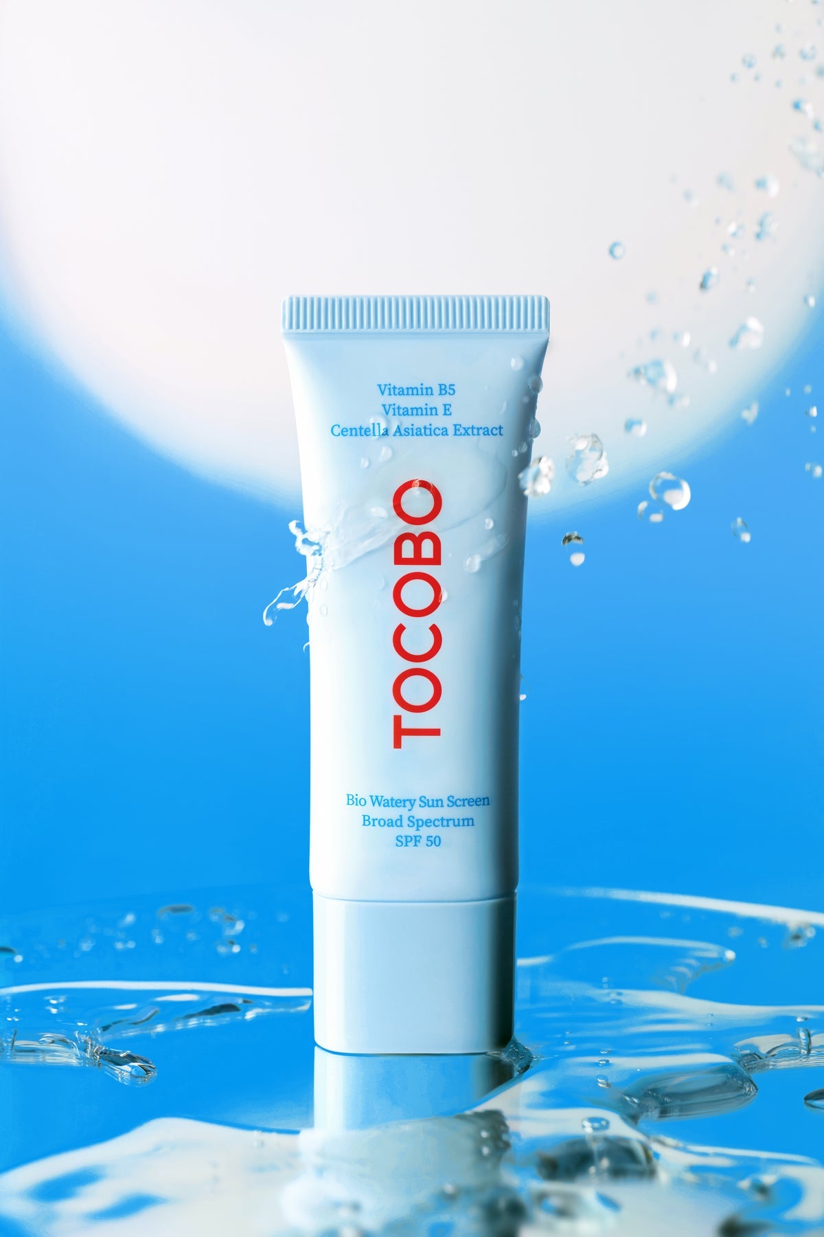 TOCOBO Bio Watery Sun Cream texture and bottle