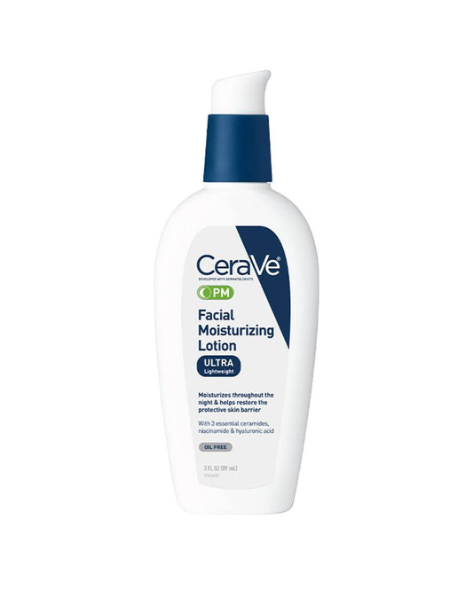 CeraVe PM Facial Moisturizer, Lotion Face Ultra-Light 3 oz