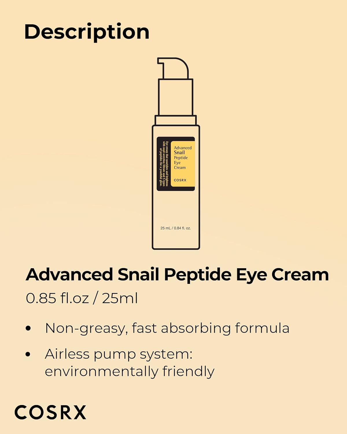 Advanced Snail Peptide Eye Cream 25ml COSRX