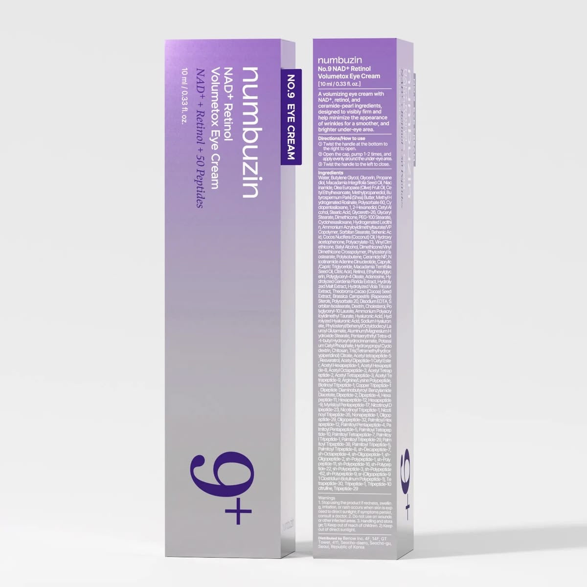 Numbuzin No.9 NAD+ Retinol Volumetox Eye Cream — packaging