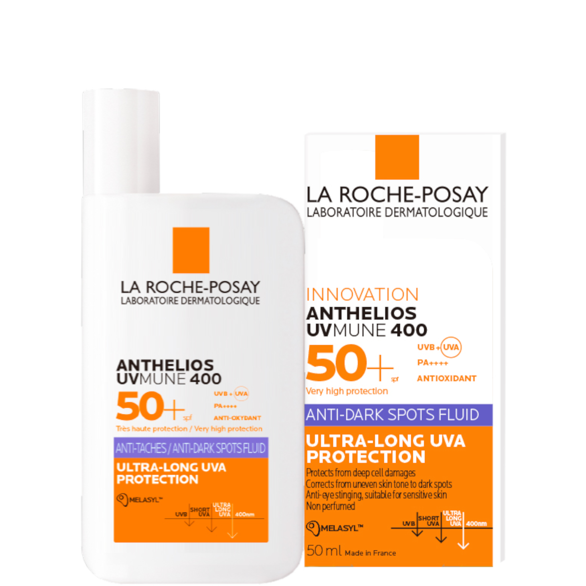 La Roche-Posay Anthelios UVMune 400 Anti-Dark Spots Fluid with box